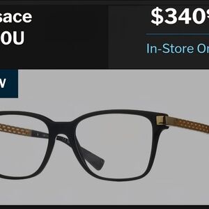 Versace Women's Glasses with Black Frame and Gold Accents